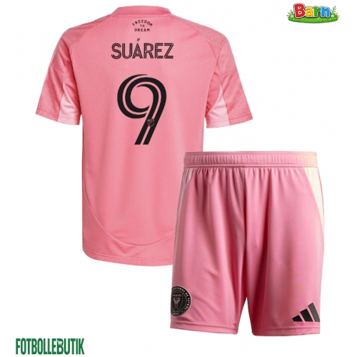 Inter Miami Luis Suarez #9 Hemmaställ Barn 2025-26 Kortärmad (+ Korta byxor)